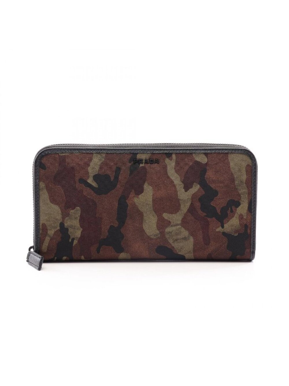 Prada Round Wallet Tessuto ST Camo Camouflage Khaki Nylon Saffiano Leather